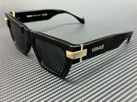 Versace Dark Grey Rectangular Men's Sunglasses VE4464 .